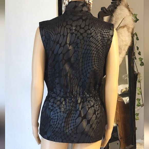 Erin London Women's Size Small Black Adjustable Scrunch Waist Zip up Vest - Picture 2 of 13